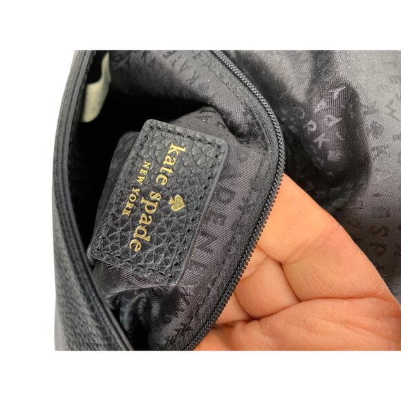 Kate Spade Black Pebbled Leather Crossbody Bag Satchel Chester Street Miri 8344 - Picture 14 of 16